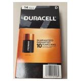 $22 Duracell D batteries 14 pack box open