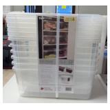 Pack of 6 plastic containers. Some broken.