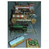 5 Tin Train Toys