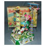 Tin Litho Ball Playing Bear. B.Op. With Box.