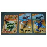 3 Mint on Card Toy Airplanes incl. Tootsietoy