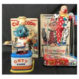 2 Boxed Battery Op Toys, Cuty Cook & Loop Clown