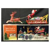 Tin Litho Battery Operated Santa Sleigh Boxed.