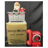 Boxed Battery Operated Santa Claus Phone Bank.