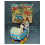 Boxed Battery Operated Baby & Carriage