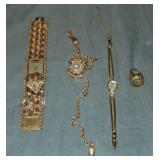 14Kt Gold Jewelry Lot. Watches.