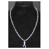 18 Kt White Gold Necklace with Diamonds.