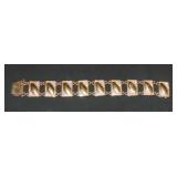 14 Kt Yellow Gold and Diamond Bracelet. 14 Kt Yellow Gold and Diamond Bracelet.