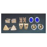 Estate Gold and Precious Stone Cuff Link Lot.