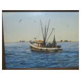 Herbert Weintraub, Acrylic on Board "Tugboat" Herbert Weintraub, Acrylic on Board "Tugboat"