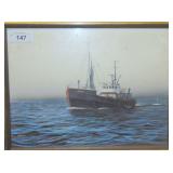 Herbert Weintraub, Acrylic on Board "Tugboat" Herbert Weintraub, Acrylic on Board "Tugboat"