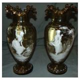 Mary Gregory Glass. Vases-Pair. Mary Gregory Glass. Vases-Pair.