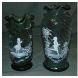 Mary Gregory Glass. Vases (2)