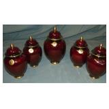 Carlton Ware. Rouge Royale Ginger Jars. (5)