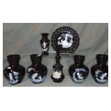 Bohemian Glass. Mary Gregory. Lot of 7 Bohemian Glass. Mary Gregory. Lot of 7