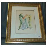 Salvador Dali Color Wood Engraving, "The Dance" Salvador Dali Color Wood Engraving, "The Dance"