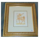 Salvador Dali Color Wood Engraving, "Centaur"