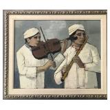 Hubertus J. Mengels, "Musicians" Oil on Canvas