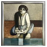 Lucio Ranucci "Child with Boat", Oil on Canvas Lucio Ranucci "Child with Boat", Oil on Canvas