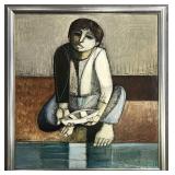 Lucio Ranucci "Child with Boat", Oil on Canvas