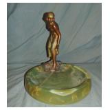 Josef Lorenzl (Austrian), Bronze with Onyx Base Josef Lorenzl (Austrian), Bronze with Onyx Base