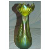 Loetz Green Glass Vase Loetz Green Glass Vase