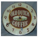 Old Dutch Coffee Advertising Clock Old Dutch Coffee Advertising Clock