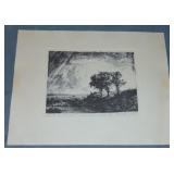 Engraving After Rembrant, "De Drie Bomen" Engraving After Rembrant, "De Drie Bomen"
