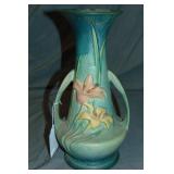 Roseville Zephyr Lily Green Vase