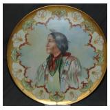 Limoge Hand Painted American Indian Charger Limoge Hand Painted American Indian Charger