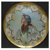 Limoge Hand Painted American Indian Charger