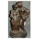 French Lord and Lady Metal Statue French Lord and Lady Metal Statue