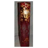 Victorian Ruby Cut to Clear Glass Vase