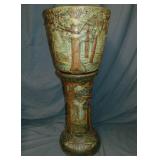 Weller "Forest" Footed Jardiniere & Pedestal