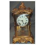 Ansonia Bronze & Crystal Regulator Clock