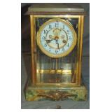 Waterbury Bronze Onyx Regulator Clock