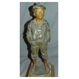 Peasant Boy Metal Statue