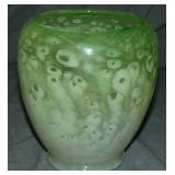 Steuben Green Cluthra Art Glass Vase