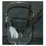 Georg Jensen Ice Bucket & Sterling Sugar Tongs Georg Jensen Ice Bucket & Sterling Sugar Tongs