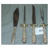 Jensen & Steiff Mixed Sterling Carving Set Jensen & Steiff Mixed Sterling Carving Set
