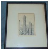 E.P. Marquie Etching "R.C.A. Building"