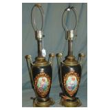 (2) Old Paris Bronze Mounted Lamps