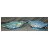 (2) Roseville Pottery Console Bowls (2) Roseville Pottery Console Bowls