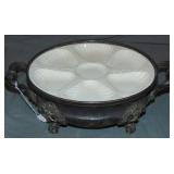 Christofle Footed Bowl with Oyster Plate Christofle Footed Bowl with Oyster Plate