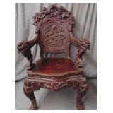 Carved Japanese Dragon Emperor Chair