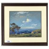 Jean J. Pfister, W/C Gouache "California Coast" Jean J. Pfister, W/C Gouache "California Coast"