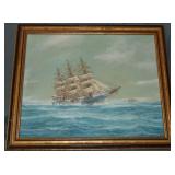 Jay Arnold, Oil on Board "Clipper Ship"