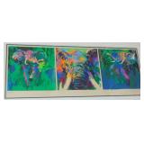 Leroy Neiman. Elephant Tryptych. Signed Limited.