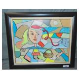 Oil on Canvas Abstract Signed Santiago. Oil on Canvas Abstract Signed Santiago.