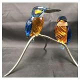Swarovski Crystal Kingfishers Blue Turquoise Birds Swarovski Crystal Kingfishers Blue Turquoise Birds